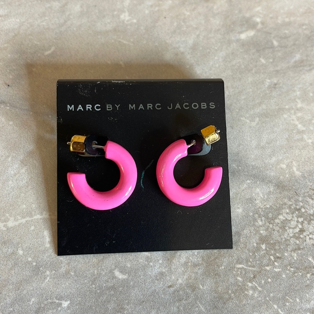 Pink Donut Hoop Earring by Marc Jacobs